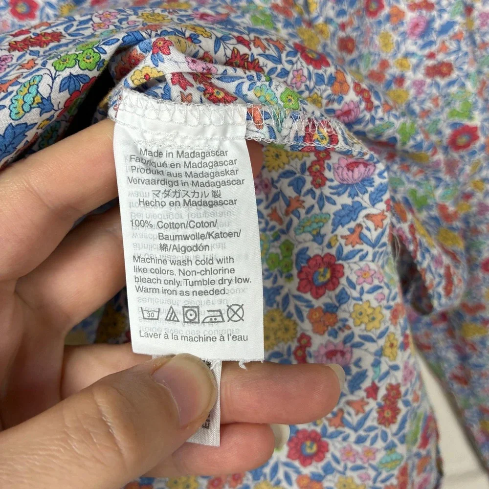 J. Crew x Liberty Fabrics Ruffle Classic Popover Shirt Size 4 Favourite Flowers